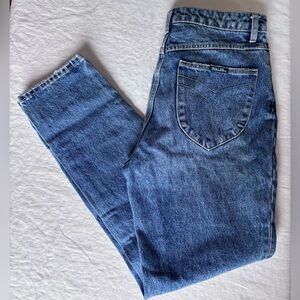 Women’s Rollas Organic Cotton Duster Jeans Medium Wash High Rise Slim Size 29